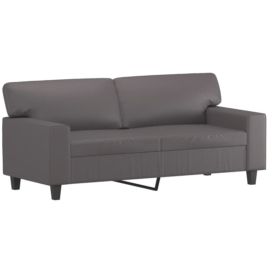 vidaXL Sofá de 2 plazas de cuero sintético gris 140 cm