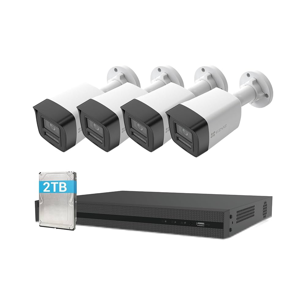 Ezviz X5K + H3K PoE 4K Sistema de seguridad de cámara PoE Resolución de 4K Alimentación a través de Ethernet Conecte hasta 8 cámaras (de resolución máx. 4K) Salida HDMI/VGA Compresión de vídeo H.265+ avanzada