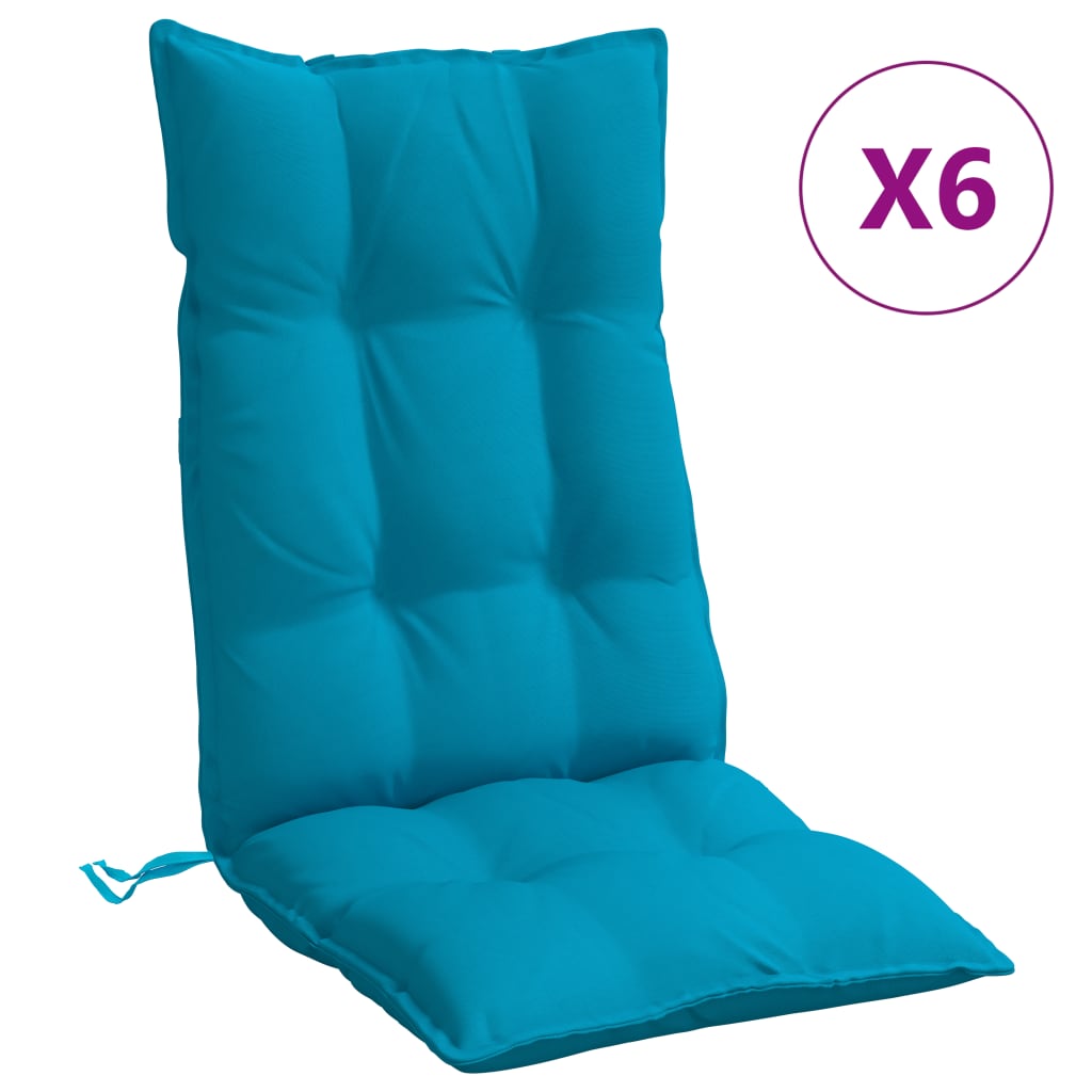 Cojines de Silla Vidaxl con Respaldo Alto 6 Uds Tela Oxford Color Antracita