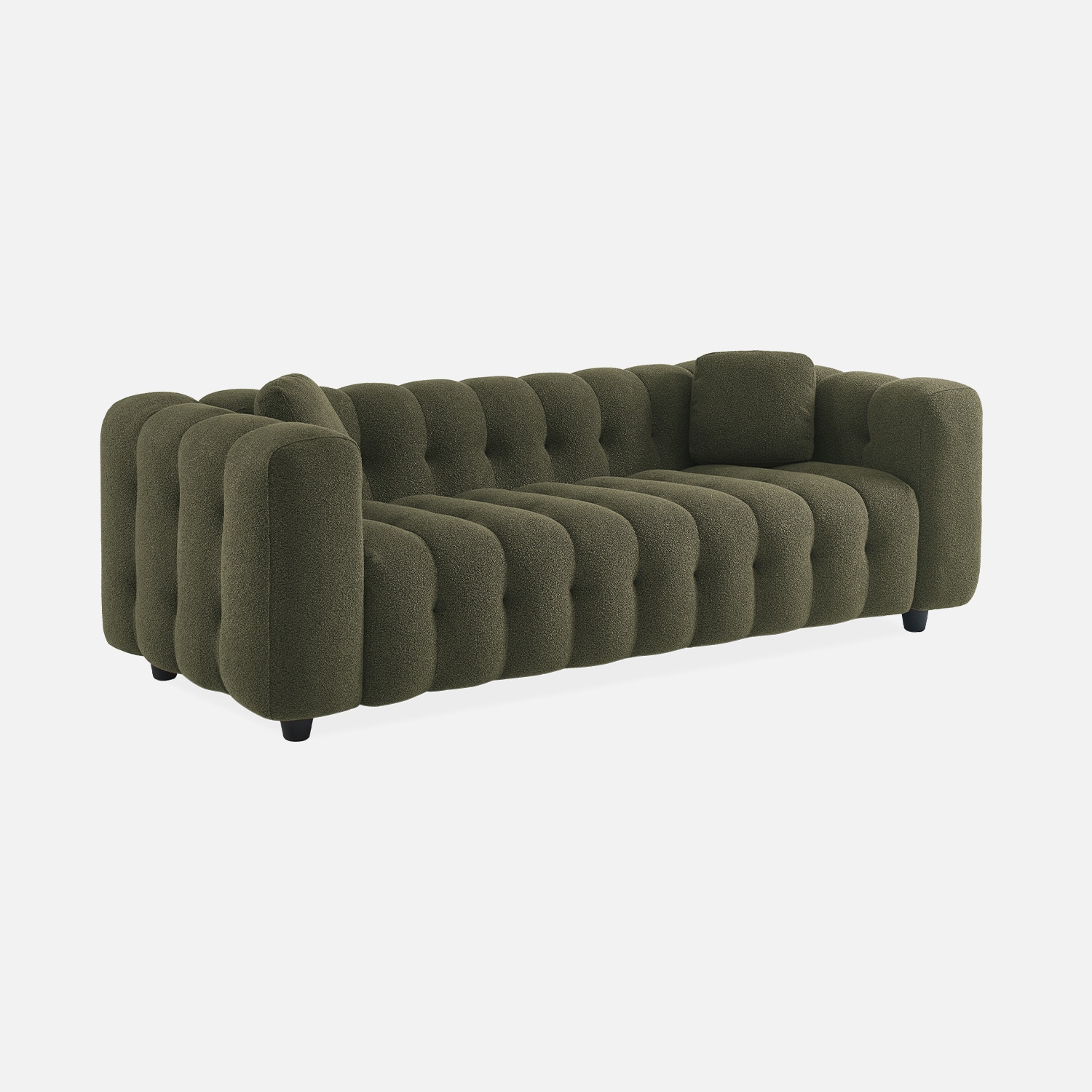 sweeek - Sofá en borreguito texturizada, 3 plazas , Leon , 99x229x71