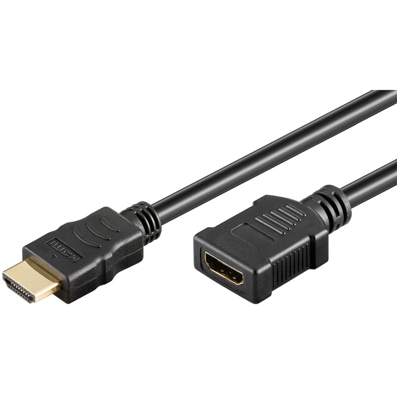 goobay Cable alargador HDMI para Fire TV Stick 4K, 0,5m para transmisión de vídeo de alta resolución, sonido envolvente 7.1, ideal para televisores/monitores, proyectores y consolas de juegos, 76268