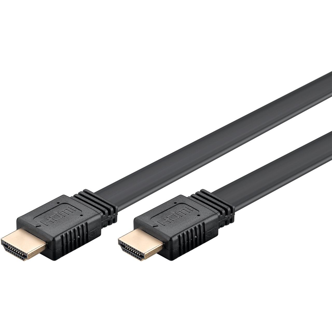 goobay Cable HDMI plano alta velocidad con Ethernet 2m – 8K 60 Hz, 4K 120 Hz, Ultra HD, HDR, eARC, 48 Gbit/s, Dolby Atmos, DTS:X, ideal para gaming y cine en casa, 77135