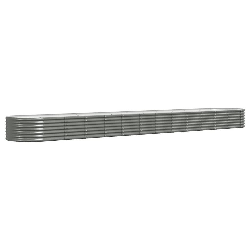 vidaXL Jardinera arriate acero galvanizado gris 512x80x36 cm