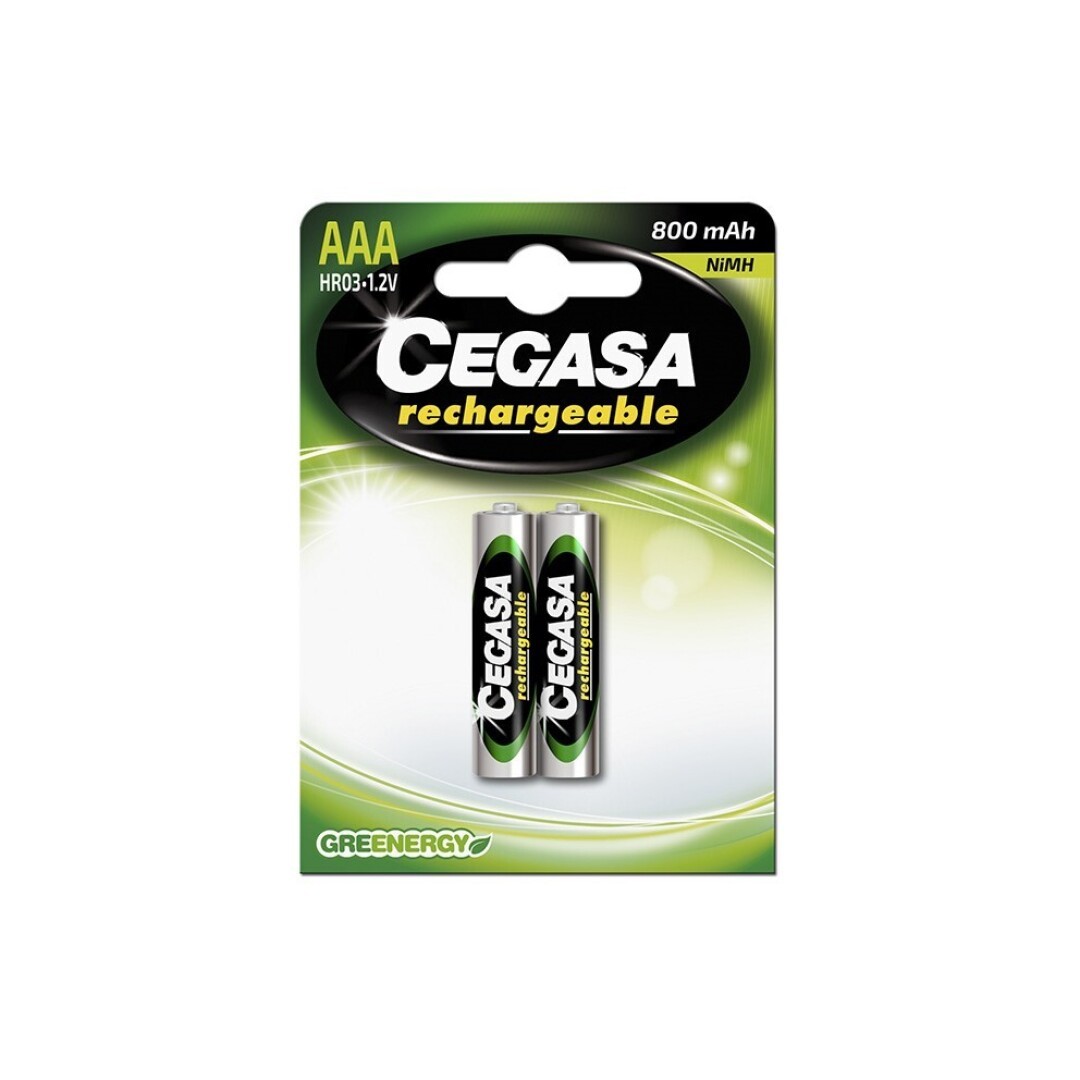 Pila Recargable CEGASA Tipo AAA HR03 800 mAh BL2
