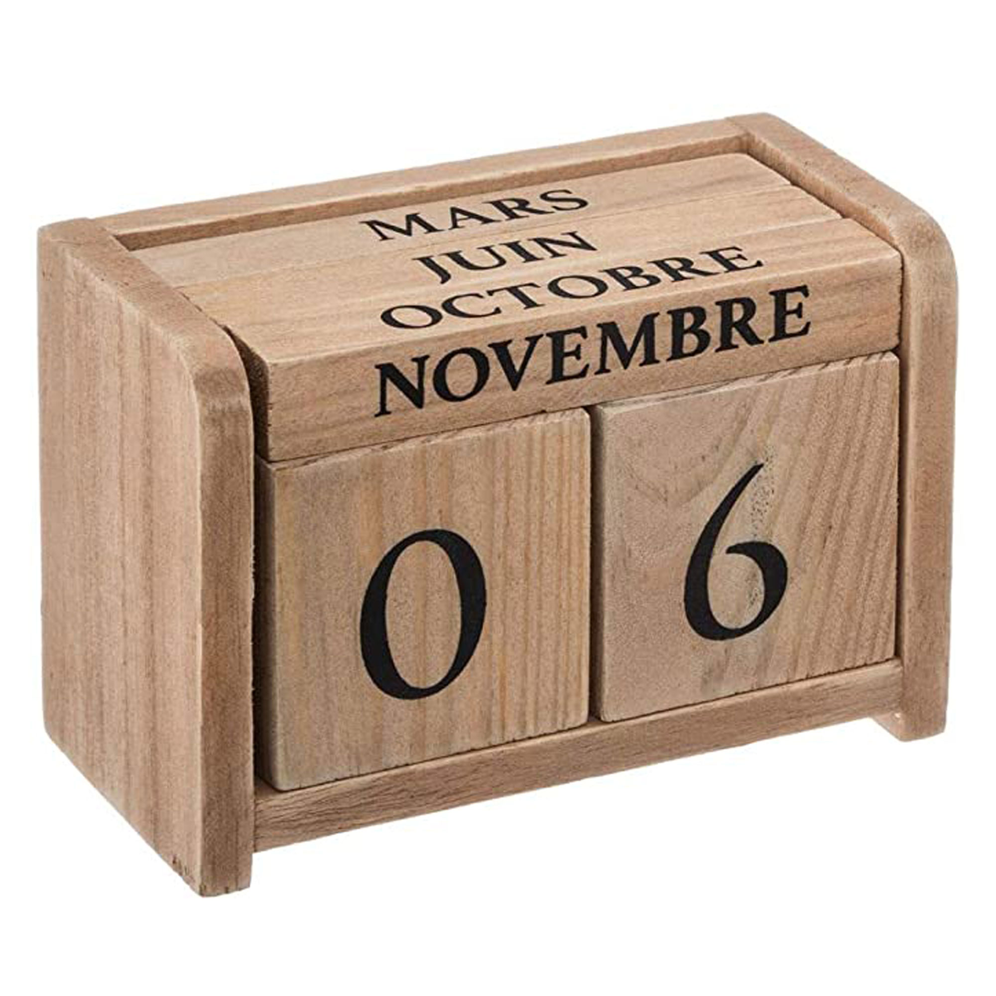 Atmosphera Calendario de Madera Colonial Bloques de Alta Calidad para Visualización de Fecha