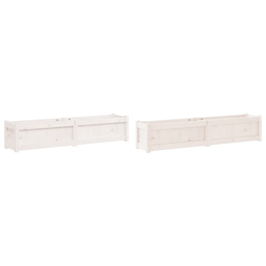 vidaXL Jardineras de exterior 2 uds madera maciza de pino cera Color Pino natural,  Pino blanco,  Marrón pino y mas
