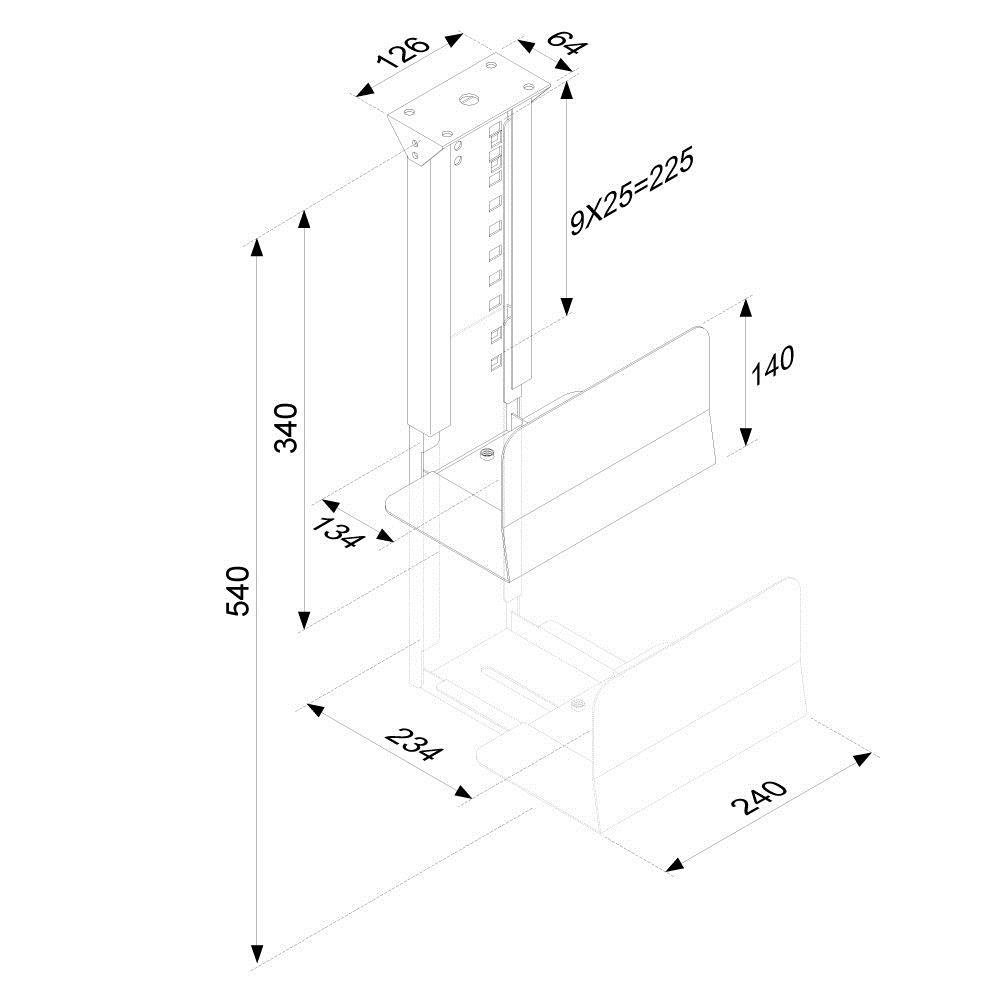 Soporte para PC de Sobremesa Newstar | Negro | Capacidad de Carga 30kg