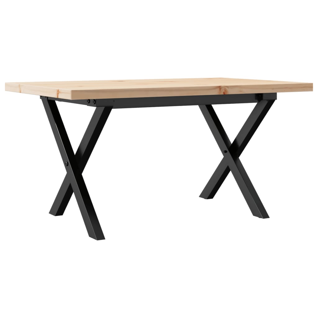 Vidaxl Mesa de Centro Marco X Madera Maciza Pino y Hierro 80x50x40,5cm