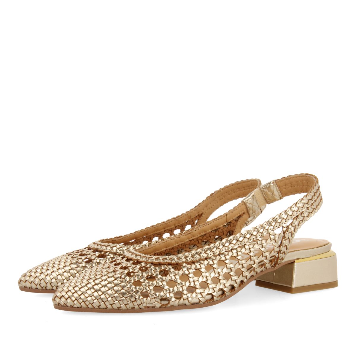 Gioseppo Bailarinas Trenzadas de Piel en Color Platino para Mujer PISKOVE - Diseño Chic y Destalonado - Piel Curtida de Manera Sostenible - Piso Flexible