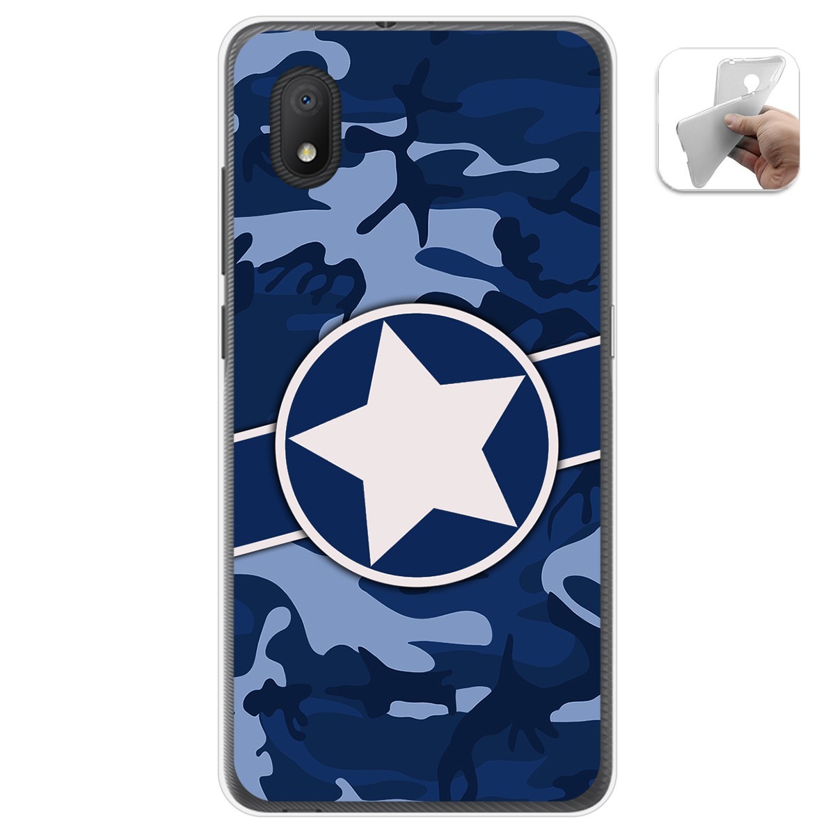 Tumundosmartphone Funda Gel Tpu para Alcatel 1B 2020 diseño Camuflaje 03 Dibujos