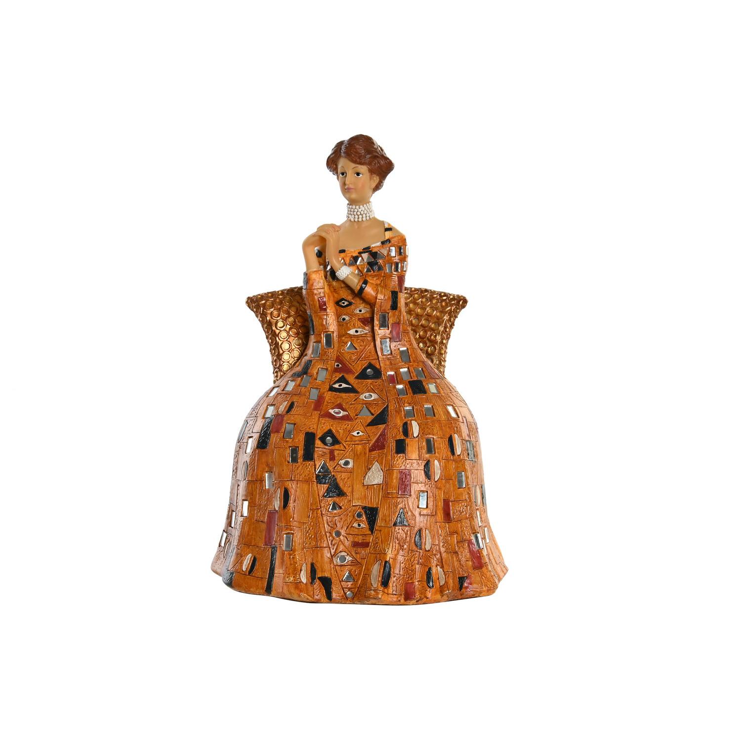 FIGURA RESINA 21,5X18,5X31 DAMA AMARILLO FD199245