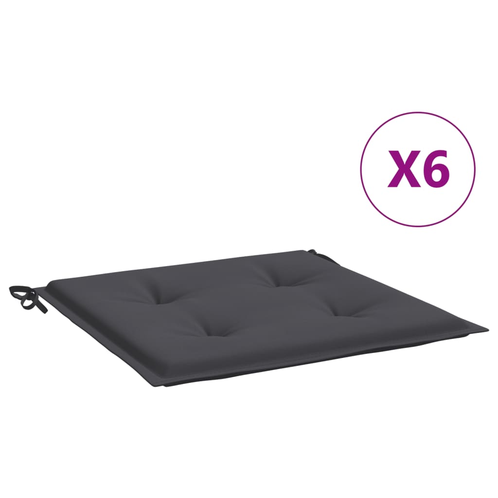 Vidaxl Pack 6 Cojines para Silla de Jardín 50x50x3 Cm Antracita, Crema, Beige