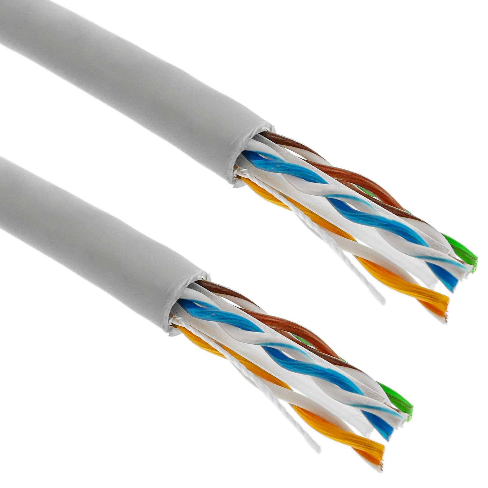 Bobina de cable de red ethernet Cat. 6 UTP de 305 m rígido de color gris - BeMatik