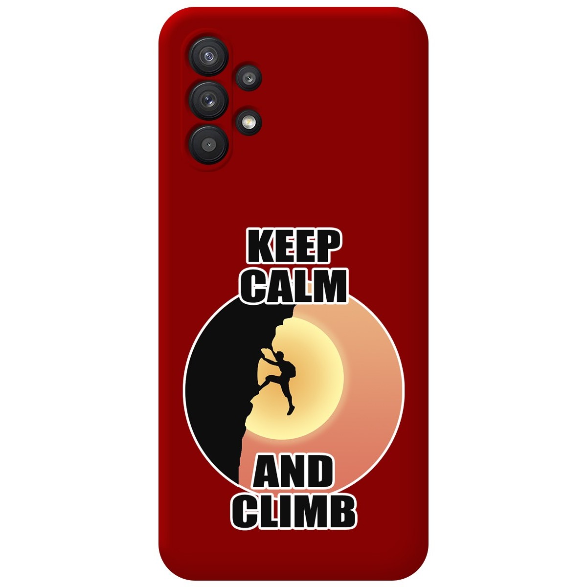 Tumundosmartphone Funda Silicona Líquida Roja para Samsung Galaxy A32 5G diseño Hombre Escalada Dibujos