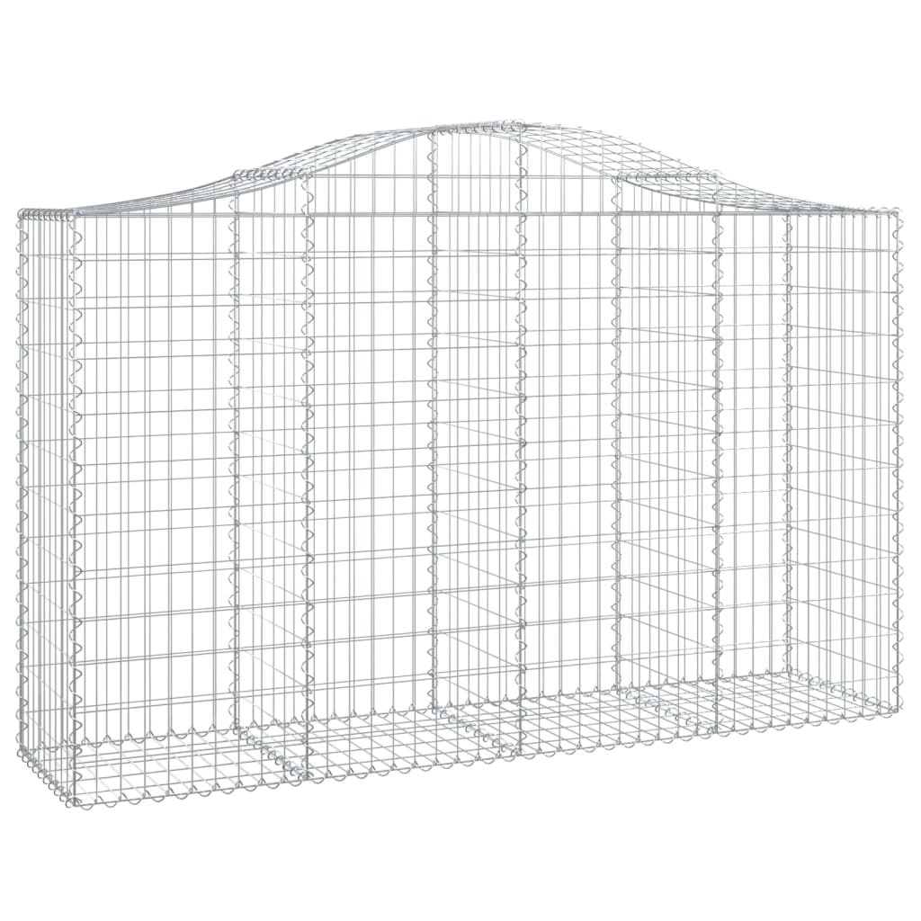 vidaXL Cestas de gaviones 4 uds forma de arco hierro 200x50x120/140 cm