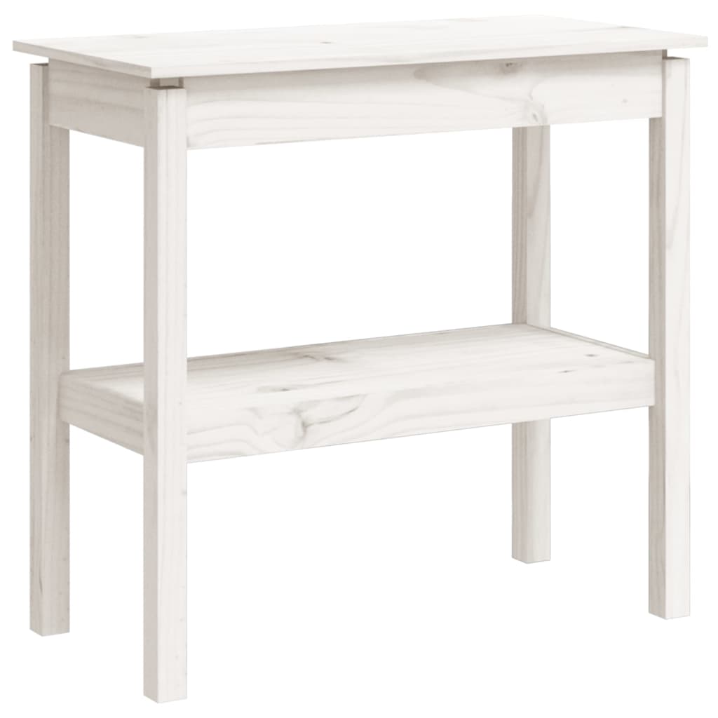 Vidaxl Mesa Consola de Madera Maciza de Pino 80x40x75 Cm Blanco