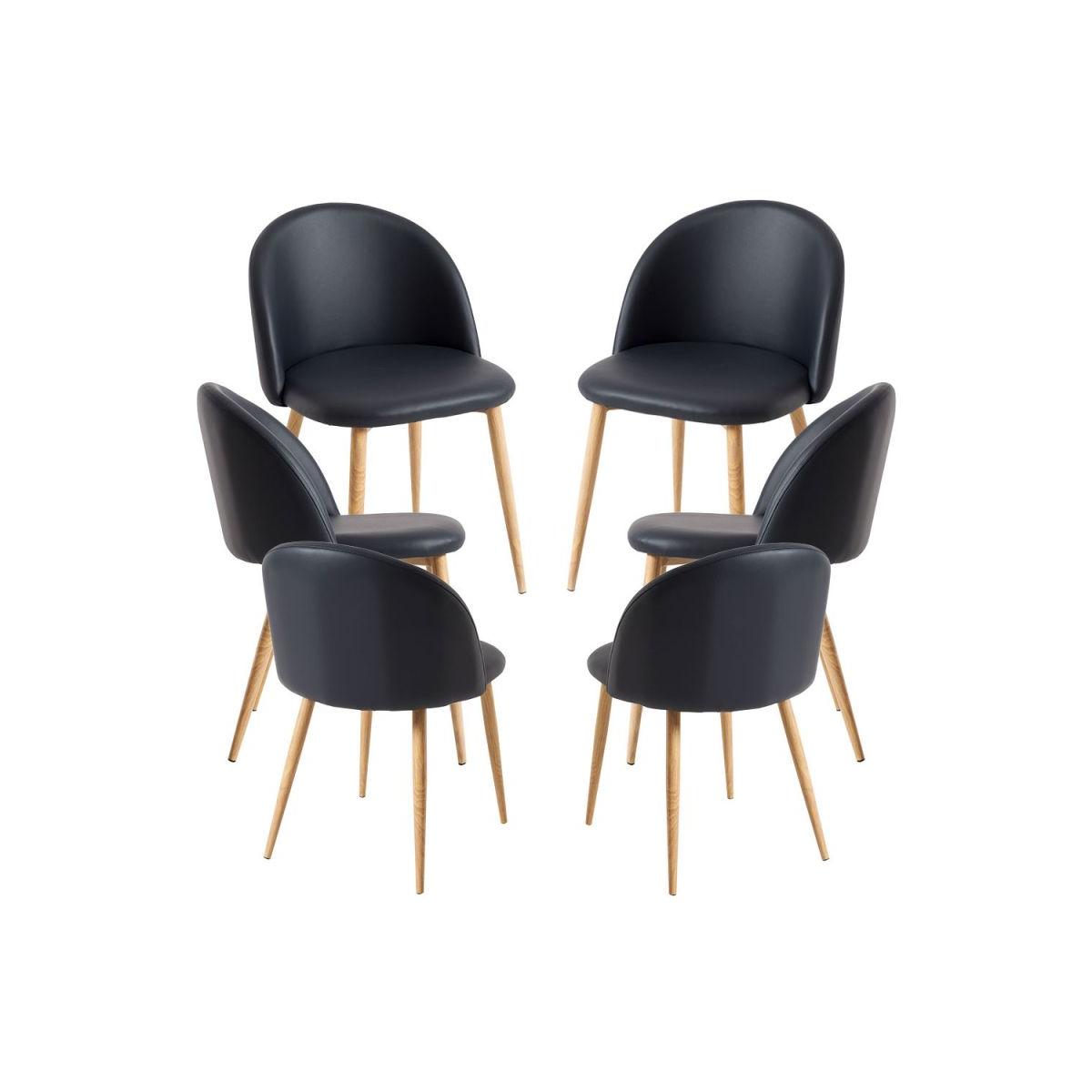 Regalos Miguel - Packs Sillas Comedor - Pack 6 Sillas Vint Polipiel - Negro