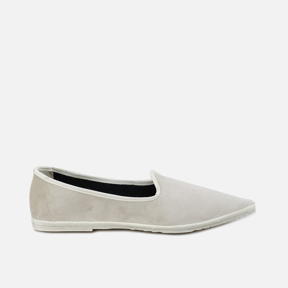 Slipper Afilada Velluto Natural Eli By Venezianas | Eli 1957