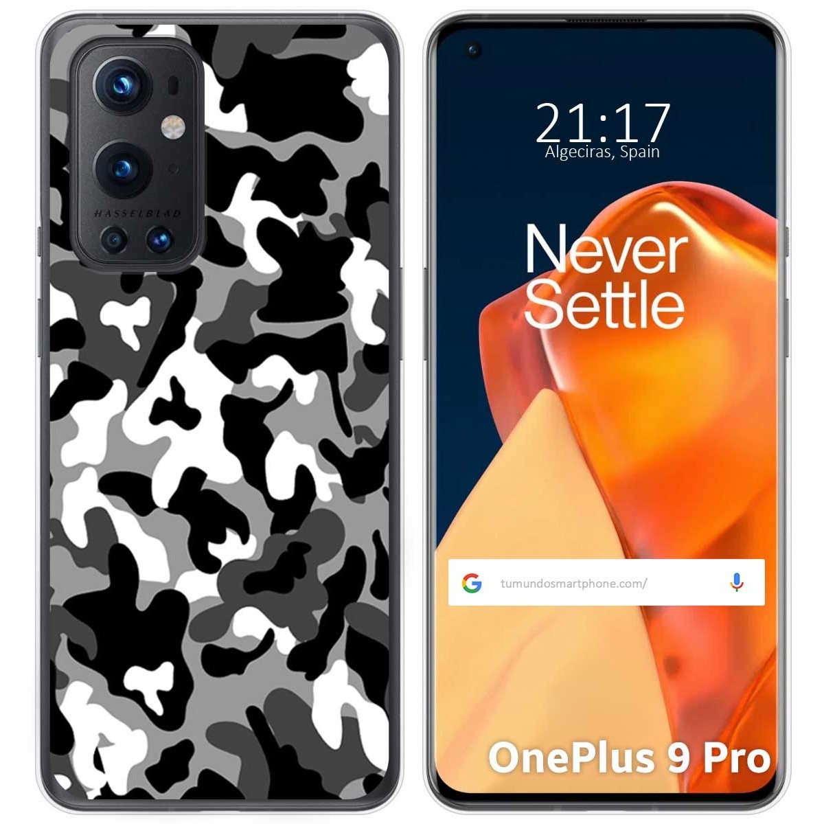 Tumundosmartphone Funda Gel Tpu para OnePlus 9 Pro 5G diseño Snow Camuflaje Dibujos