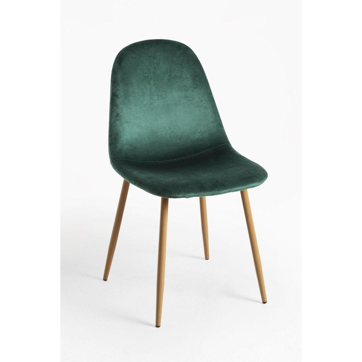 Regalos Miguel - Packs Sillas Comedor - Pack 4 Sillas Teok Terciopelo - Verde oscuro