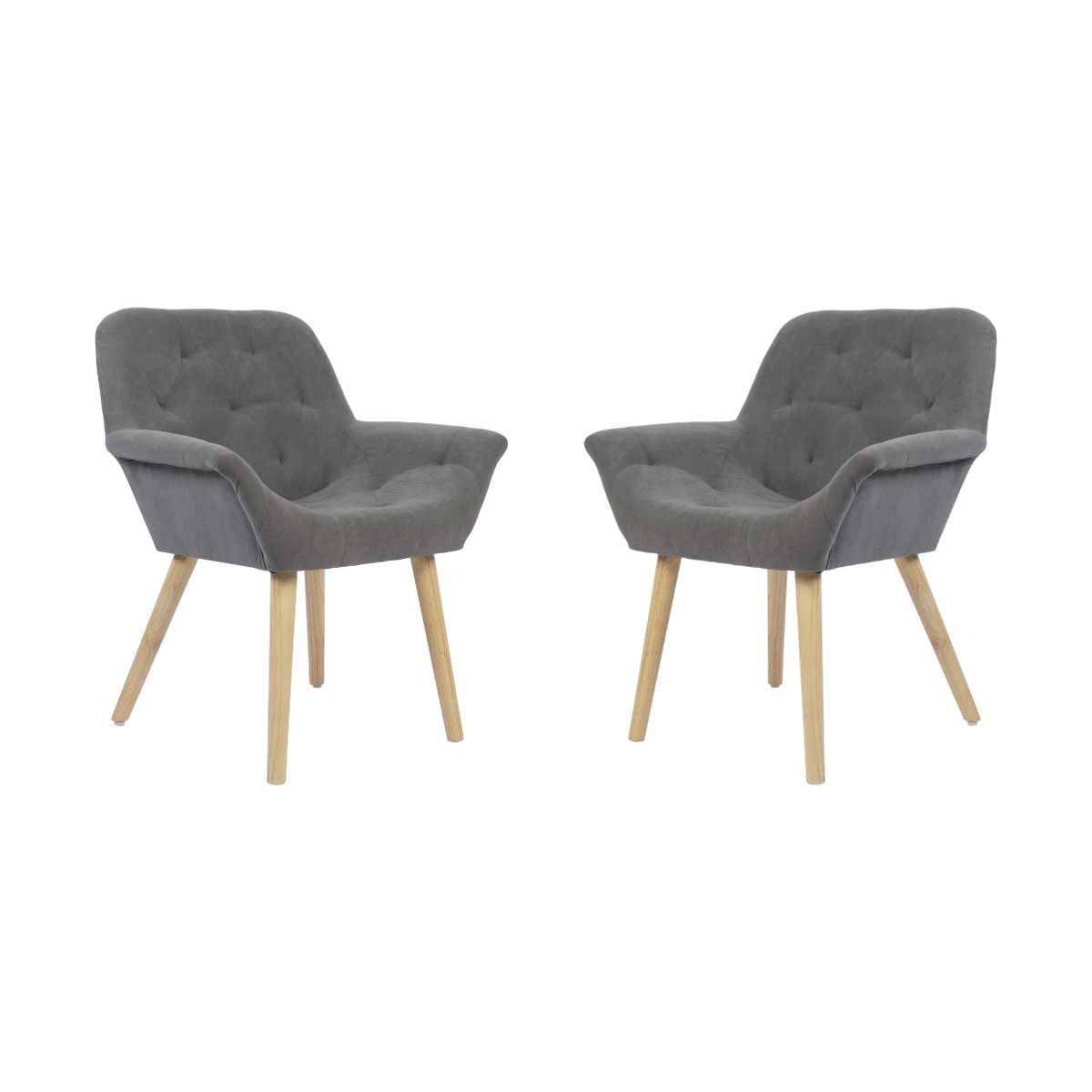 Pack de 2 sillas Nature acolchado microfibra 82x67,5x64 cm Adec