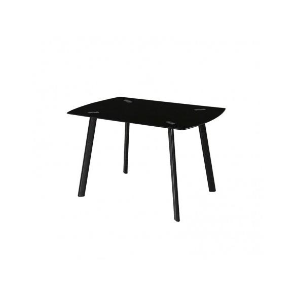 MOMMA HOME Mesa de Comedor Negra - Modelo Karla - Material Cristal Templado/Metal - Medidas 120 x 80 x 75,5 cm Raíz Mesas de Cocina Inicio Muebles de cocina Mesas de cocina rectangulares MommaHome