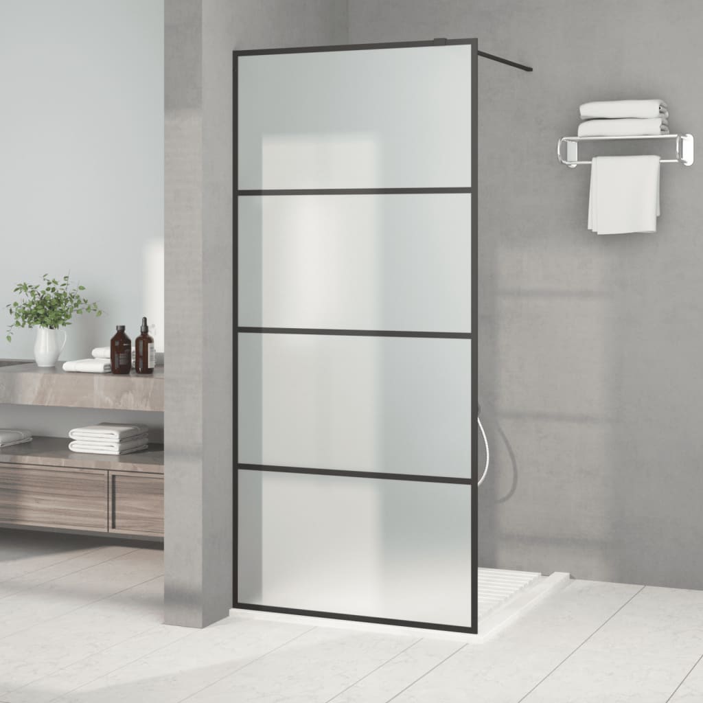 vidaXL Mampara de Ducha Vidrio ESG Esmerilado Negro Baño Cuarto Accesorios Dimensiones 80 x 195 cm,  90 x 195 cm,  100 x 195 cm y mas