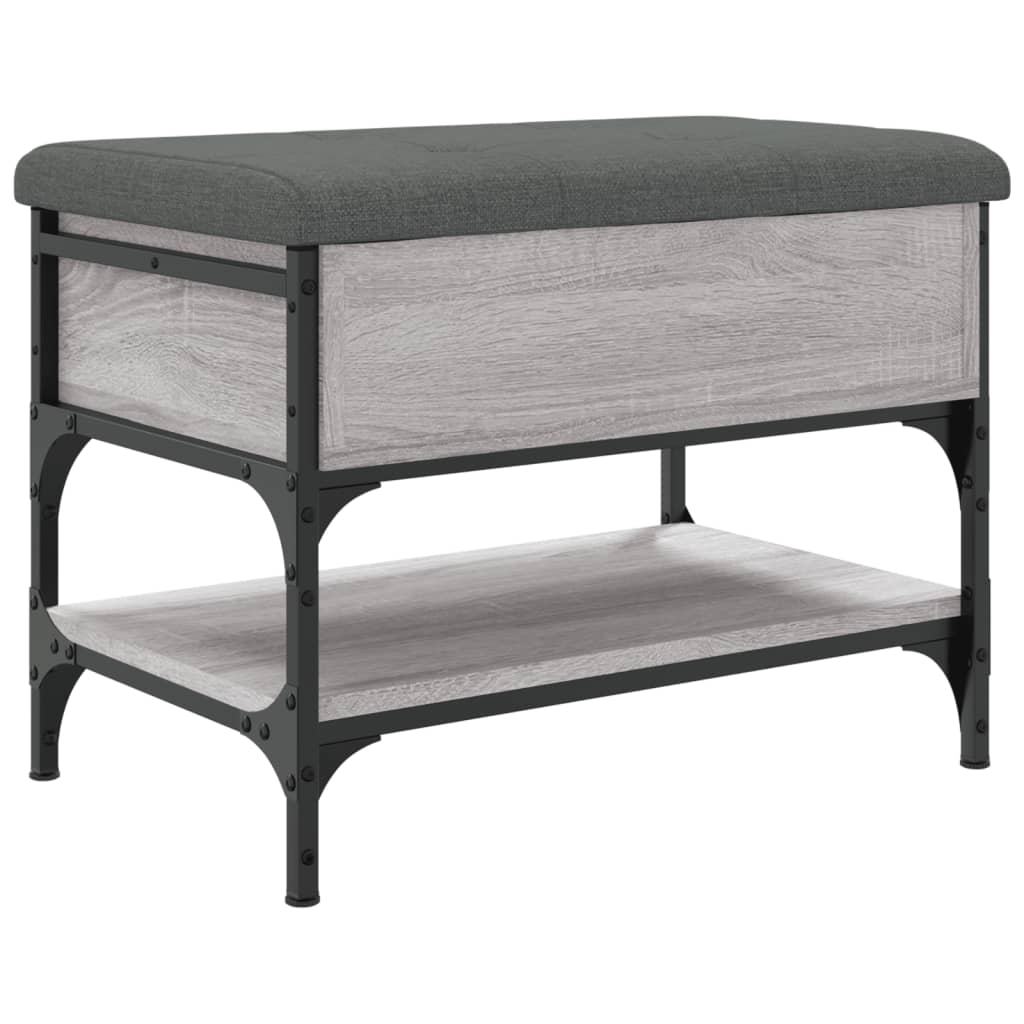 vidaXL Banco zapatero madera de ingeniería gris Sonoma 62x42x45 cm