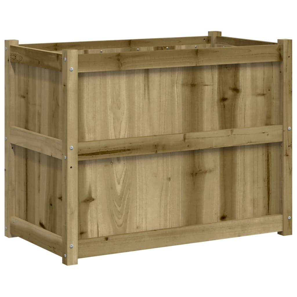 vidaXL Jardinera de madera maciza de pino 90x50x70 cm Color Pino natural,  Pino blanco,  Marrón pino y mas
