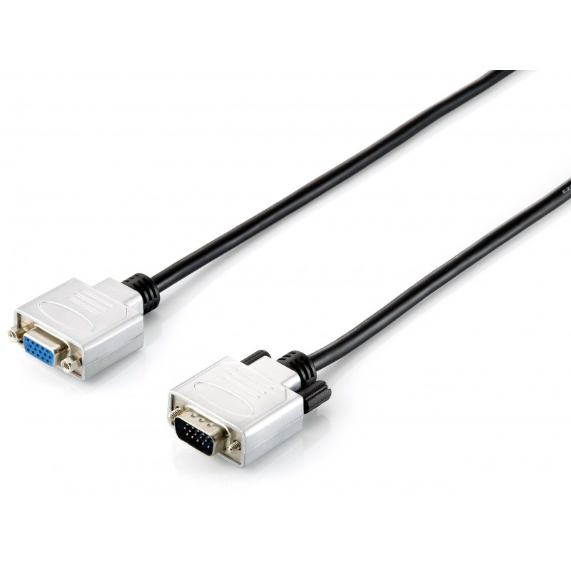 Equip - 118854 cable VGA 10 m VGA (D-Sub) Negro, Plata 118854