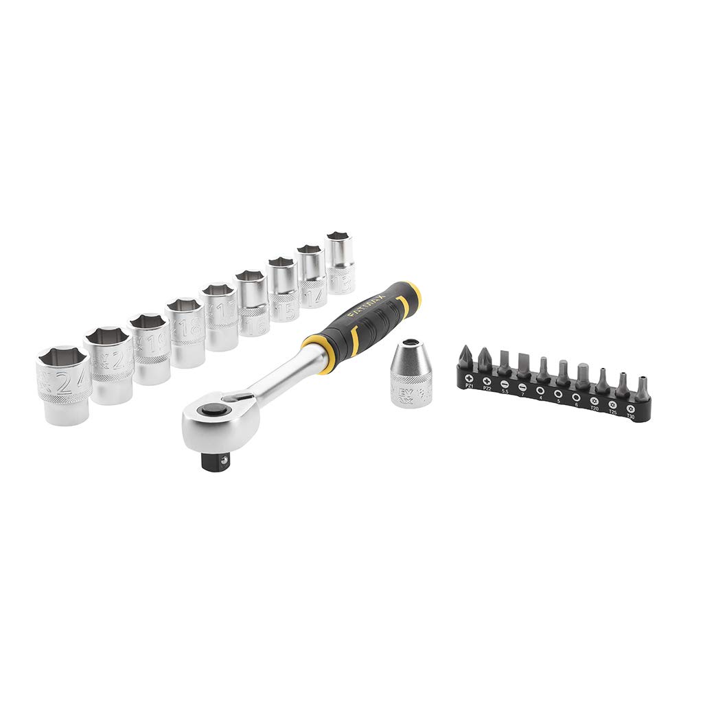 STANLEY FATMAX FMMT82681-0 - Juego de trinquete 1/2" 120 dientes + puntas