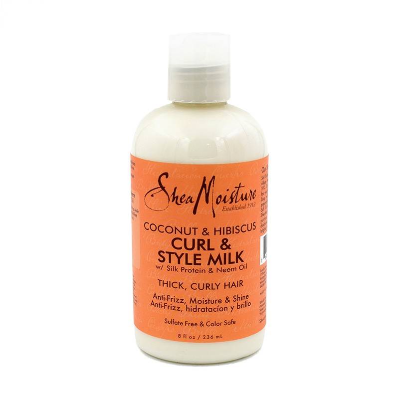 Shea Moisture - Shea moisture coconut & hibiscus curl & style milk 236 ml, crema de peinado para cabello rizado.