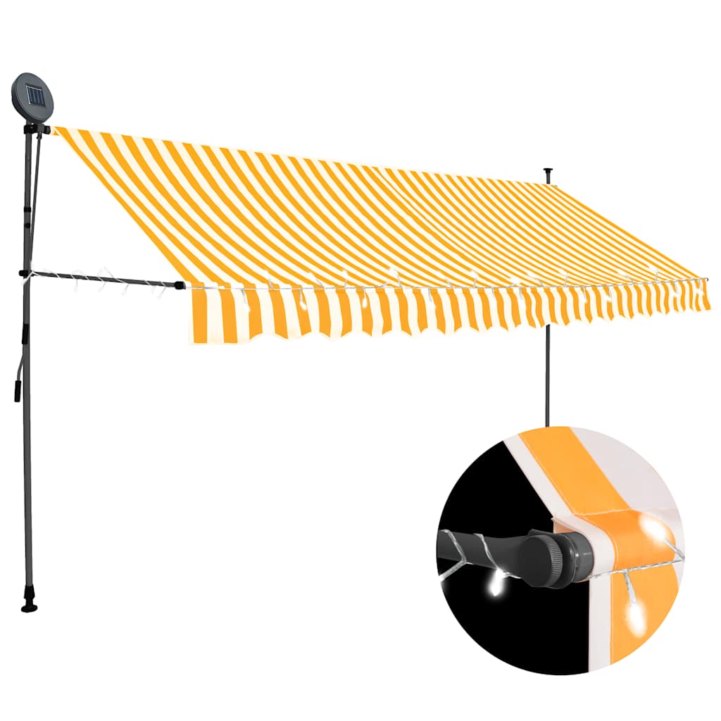 vidaXL Toldo manual retráctil con LED blanco y naranja Multitalle