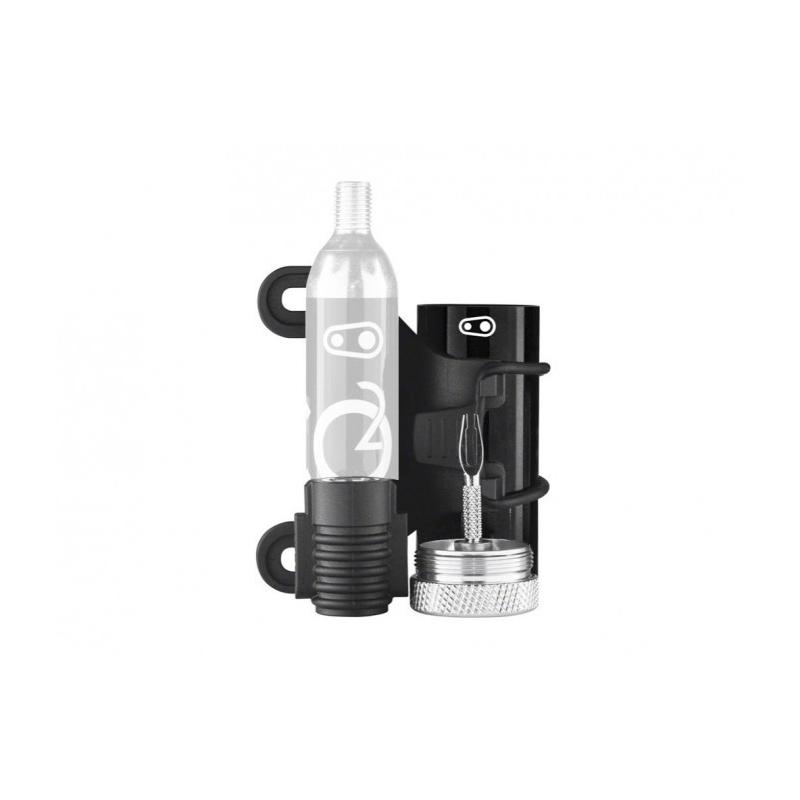 CRANKBROTHERS - Kit reparación tubeless CIGAR para bicicleta, incluye punzón, mechas, estuche para bombona CO2 y cabeza adaptadora, montaje en portabidones, peso ultraligero de 55 g