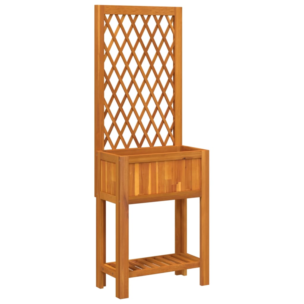 vidaXL Jardinera con enrejado y estante acacia maciza Dimensiones 55 x 29.5 x 152 cm,  100 x 32 x 185 cm,  y mas