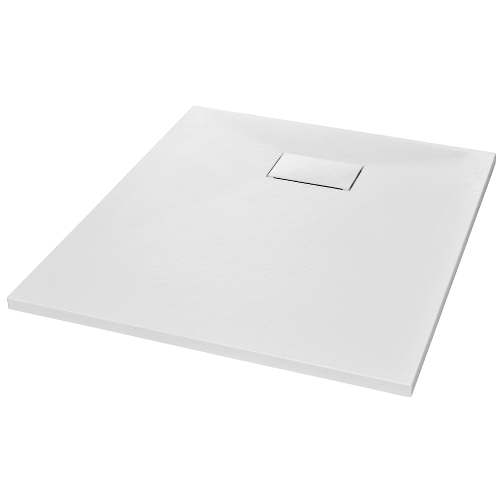 vidaXL Plato Ducha Resina Pizarra Extraplano Antideslizante 90x70 cm Color Gris,  Marrón,  Blanco y mas