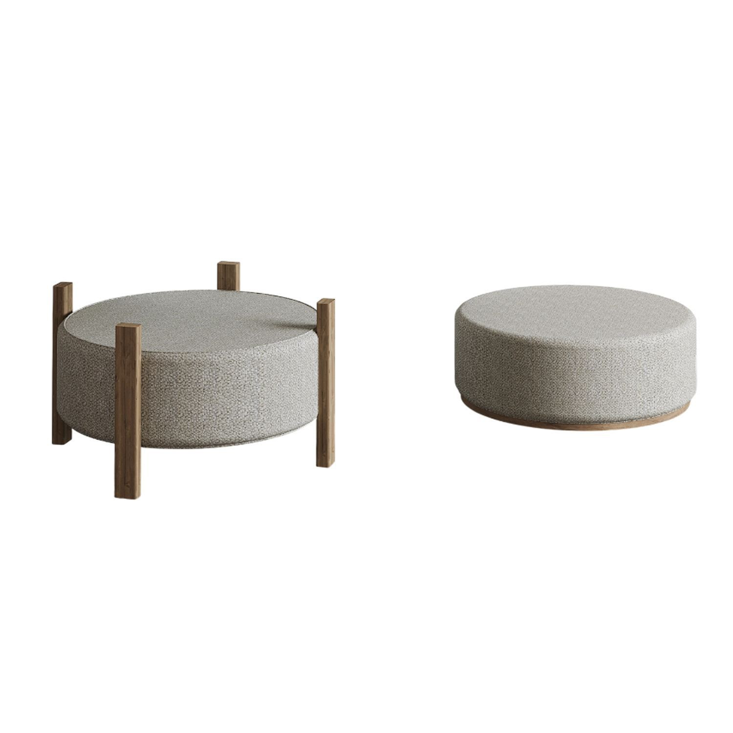 Habitat y Jardin - Puff de madera "Clon" - 47 x 48 x 45 cm - Beige