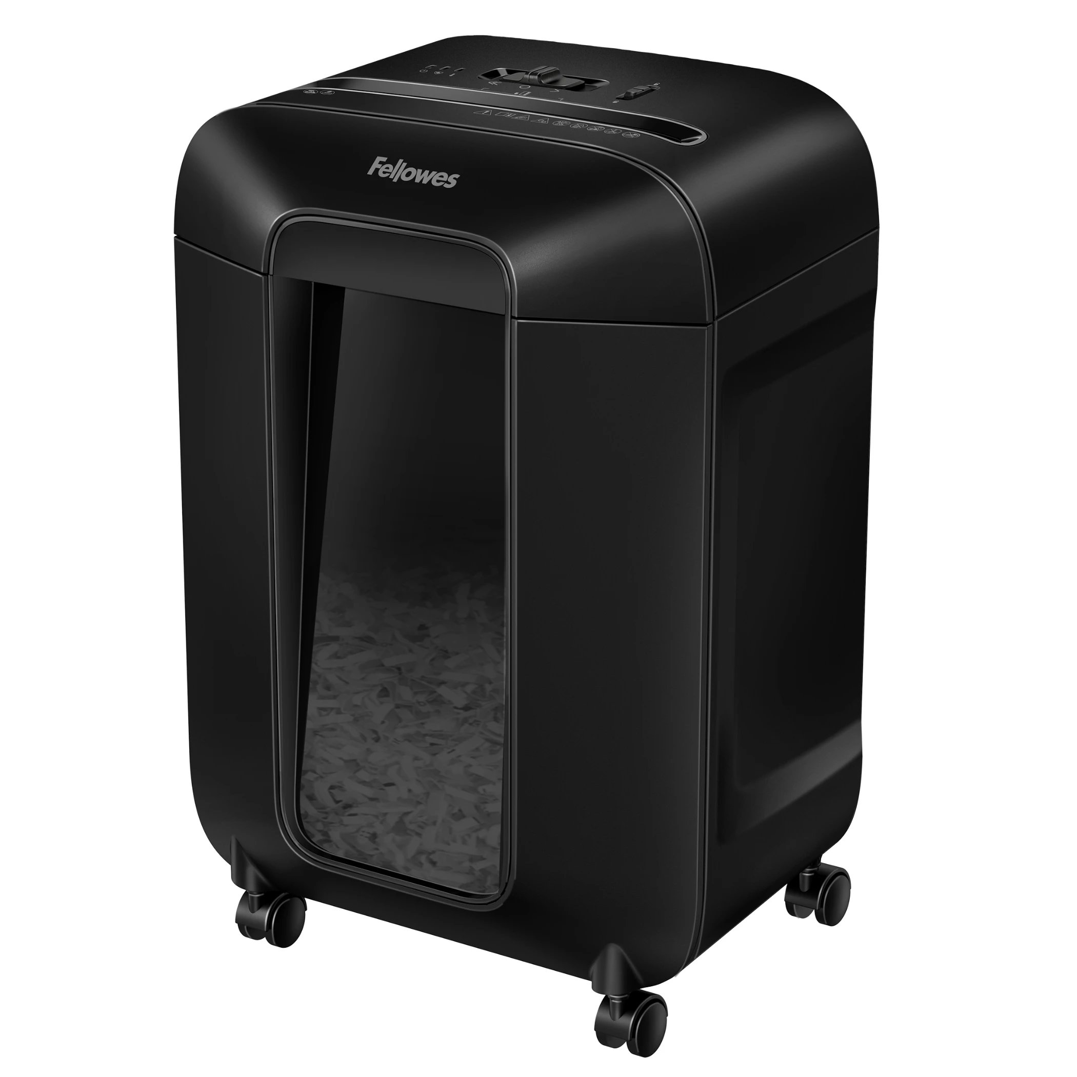 Fellowes - Destructora de papel 12C con corte en partículas DIN P-4 (4 × 40 mm), tritura hasta 10 hojas y tarjetas, capacidad 19 L, seguridad SafeSense para oficina o uso doméstico