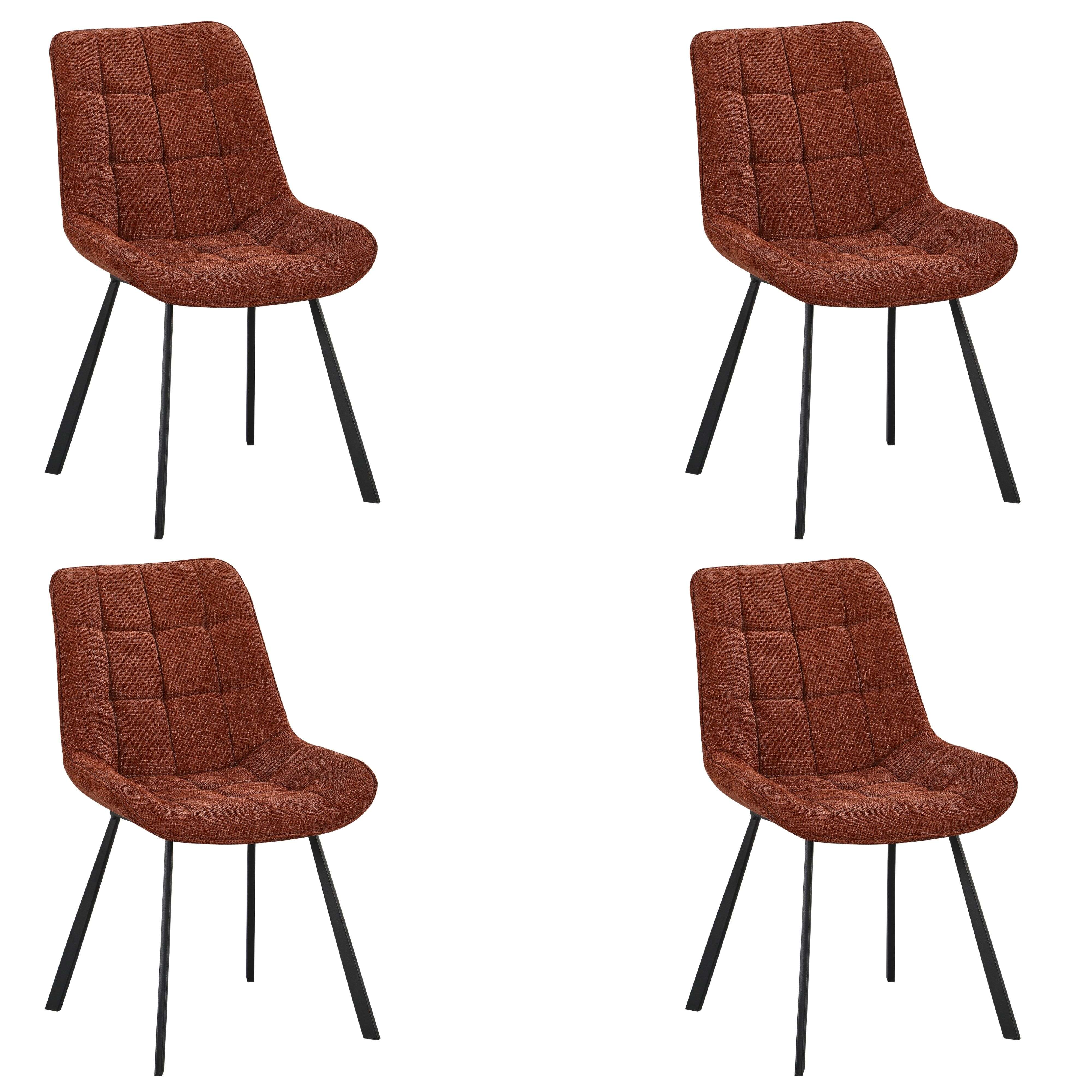 Miroytengo Pack Sillas de Comedor Nami, Sillas de Salón, Color Marrón Patas Metal 53x86x63 cm