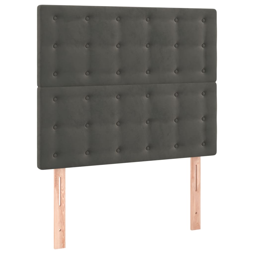 vidaXL Cabecero con luces LED terciopelo gris oscuro 100x5x118/128 cm