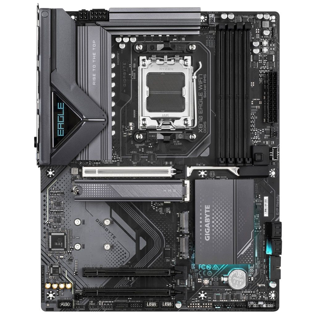 Gigabyte - Placa base X870 EAGLE WIFI7 para PC con soporte AMD Ryzen 7000/8000/9000, VRM 14+2+2 fases, DDR5 hasta 8000MHz y PCIe 5.0