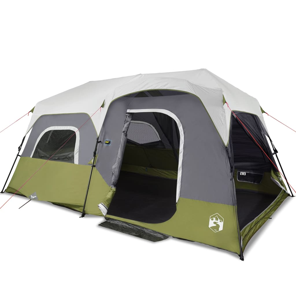 vidaXL Tienda Familiar con LED 9 Personas Apertura Rápida Toldo Carpa Color Azul,  Gris claro y naranja,  Verde y mas