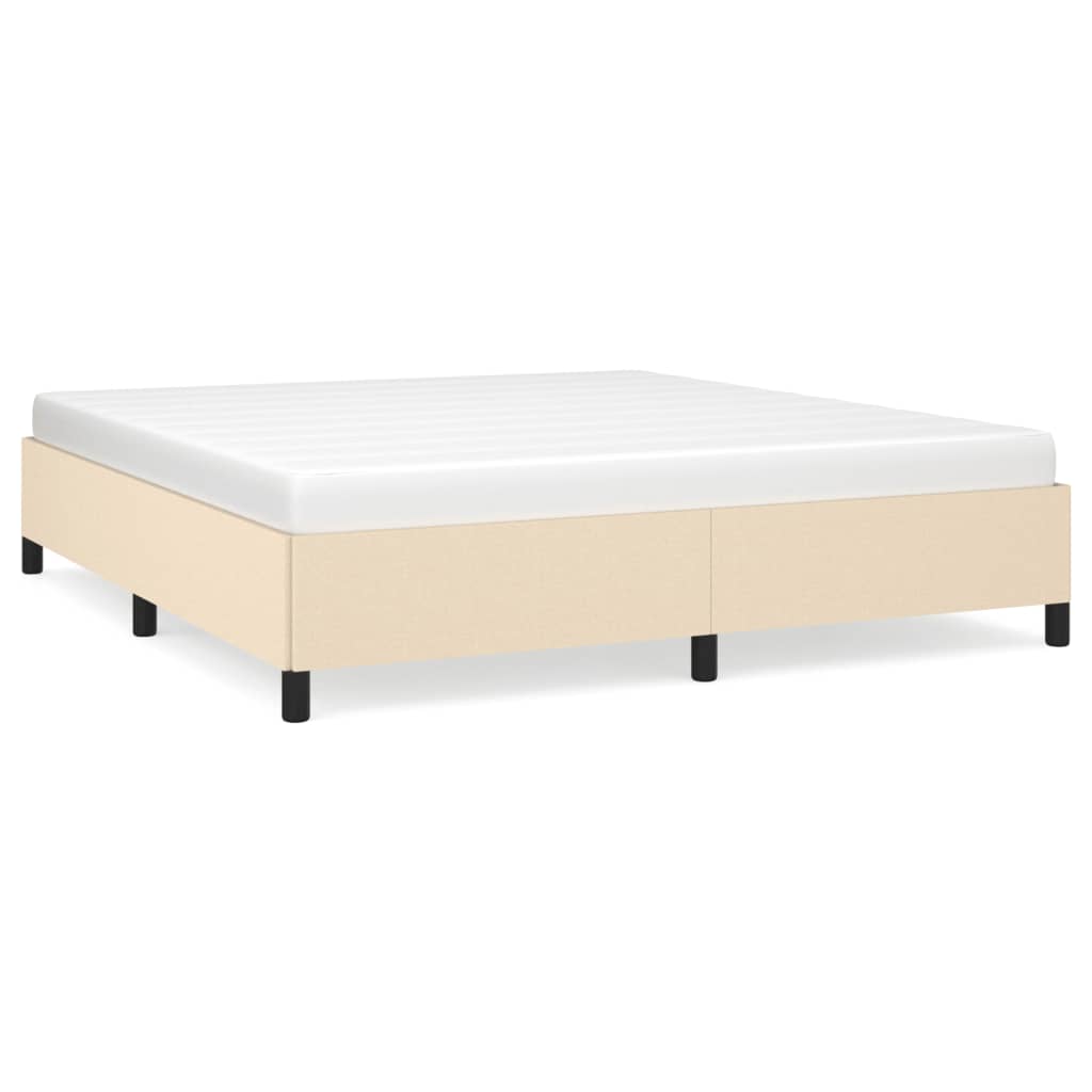 vidaXL Cama sin colchón tela color crema 160x200 cm