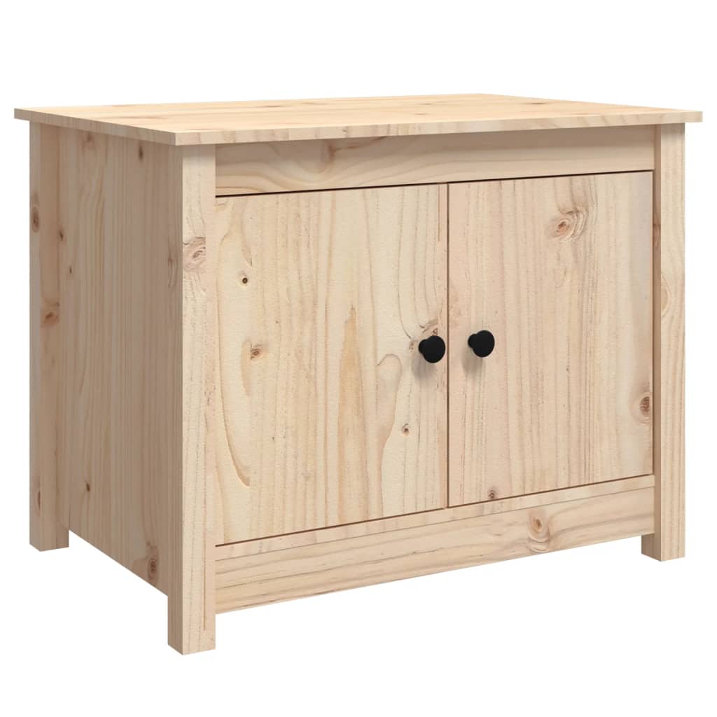 Vidaxl Mesa de Centro de Madera Maciza de Pino 71x49x55 Cm Natural y Blanco - Mesita de Salón