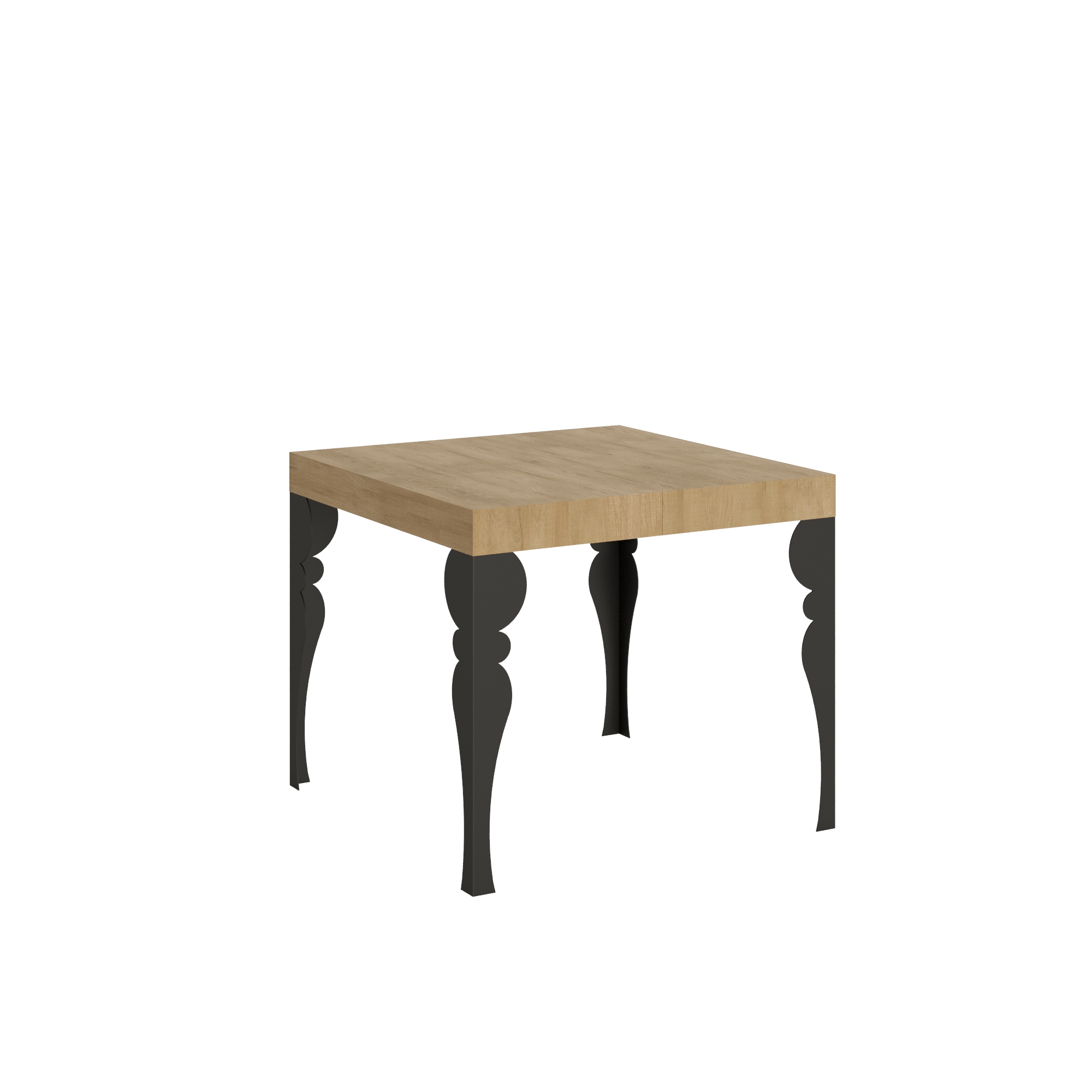 Mesa extensible 90x90/246 cm Paxon Roble Nature Estructura Antracita - Itamoby