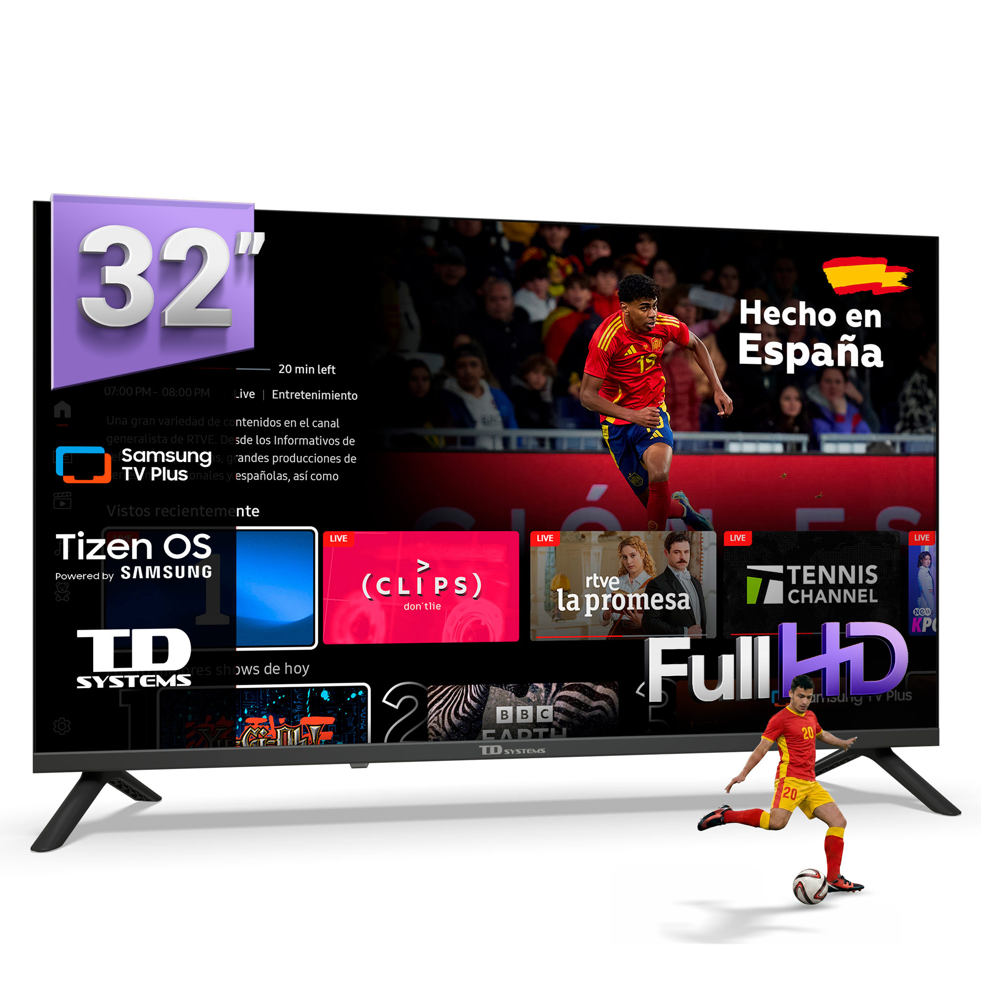 TD Systems - Smart TV 32 pulgadas Full HD Tizen OS 8.0. Triple Tuner (DVB-T2/C/S2). Televisores con Gaming Hub. Televisión del 2026 - K32FC22TIZEN