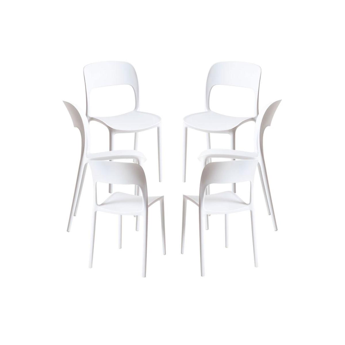 Regalos Miguel - Packs Sillas Jardín - Pack 6 Sillas Inis - Blanco