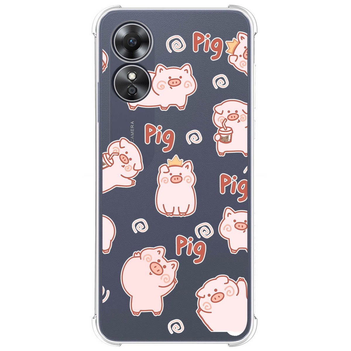 Funda Silicona Antigolpes para Oppo A17 diseño Cerdos Dibujos