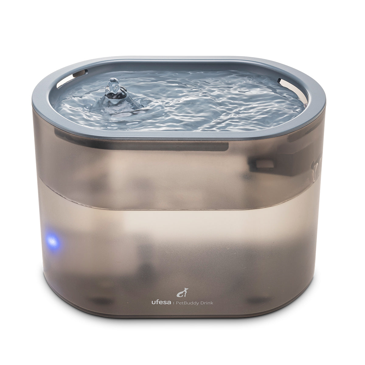 Ufesa - Bebedero automático PetBuddy Drink para gatos y perros, capacidad 2,5 L con filtración avanzada de carbón activo y resina filtrante, agua siempre limpia y fresca, conexión USB Tipo-C