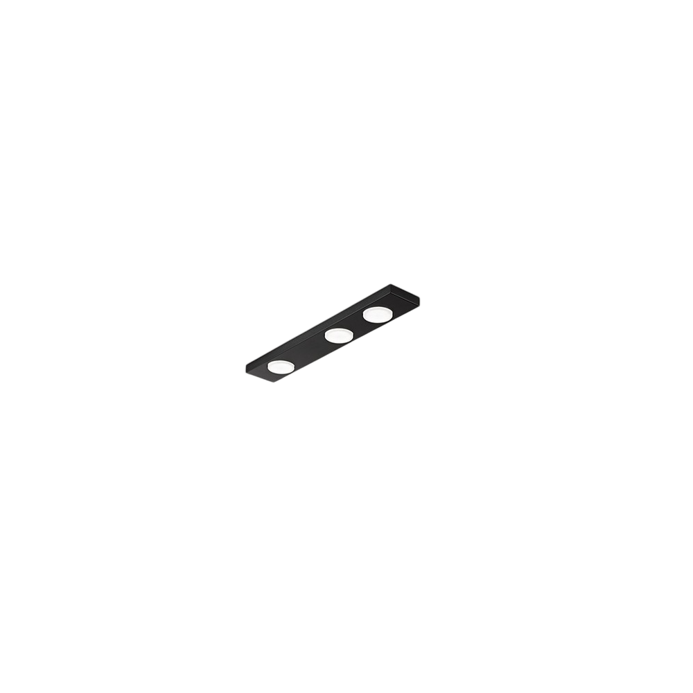 Botón - Plafón LED 3xGX53 máx. 15 W, Rectangular 60x10 cm, Metal Pintado, IP20 - Perenz - Negro